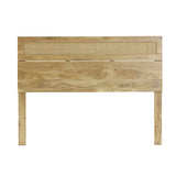 Arne free-standing wood and rattan headboard, queen - LuxenHome