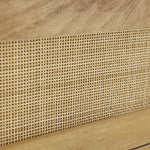 Arne free-standing wood and rattan headboard, queen - LuxenHome