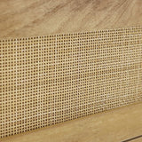 Arne free-standing wood and rattan headboard, queen - LuxenHome