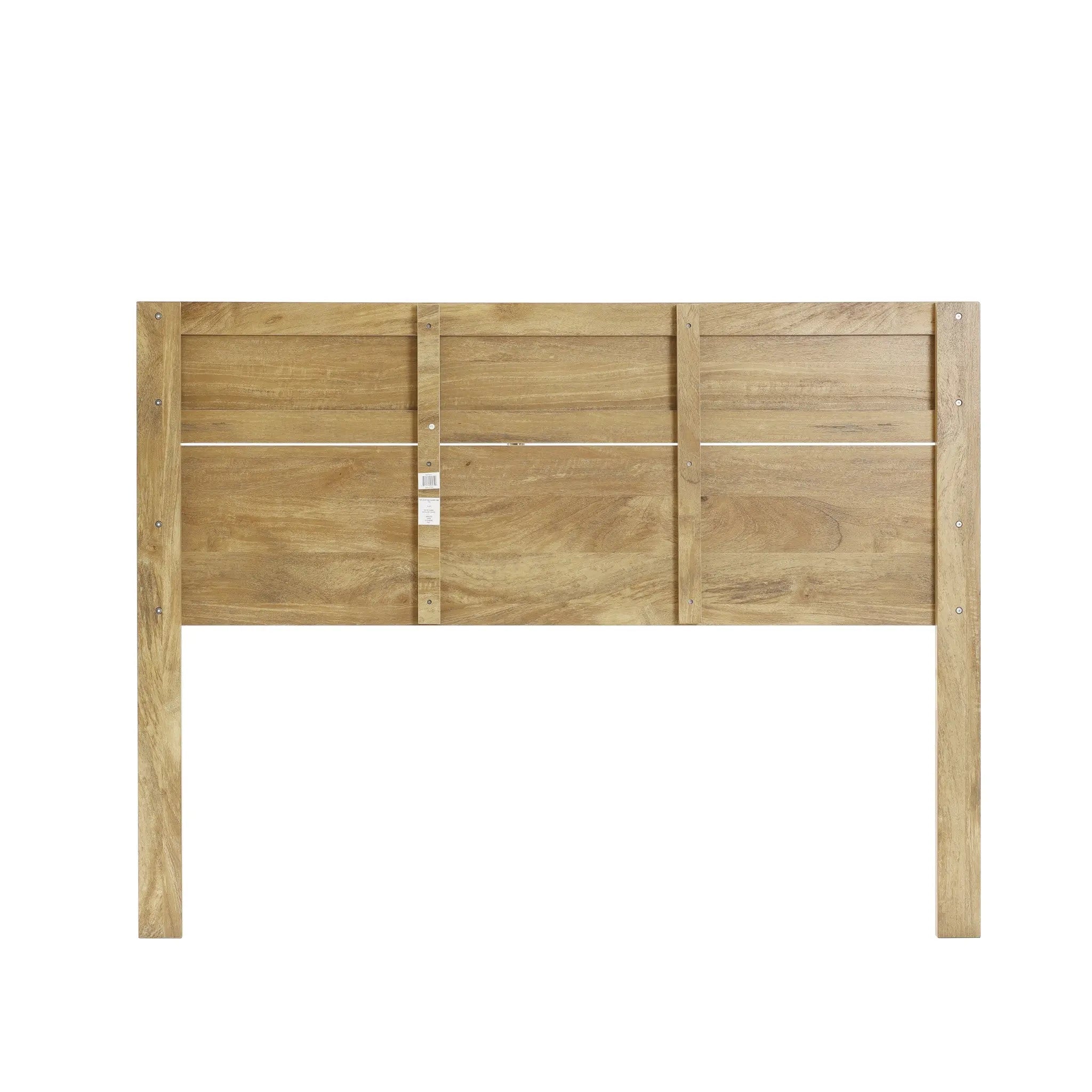 Arne free-standing wood and rattan headboard, queen - LuxenHome
