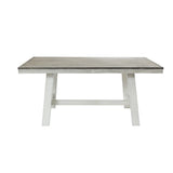 Rectangular white wood dining table - LuxenHome