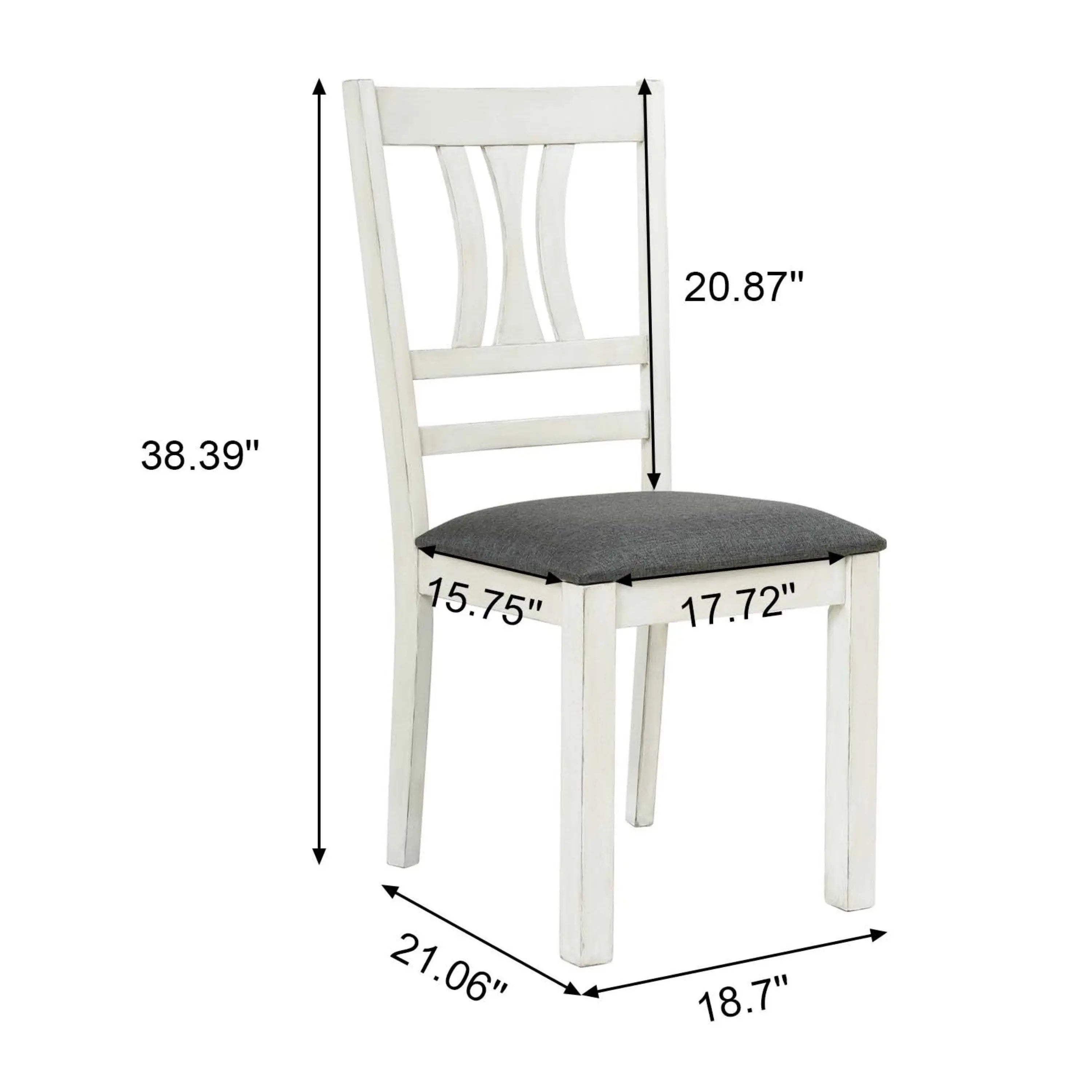 Modern Distressed Dining Chair, Set of 2 - LuxenHome