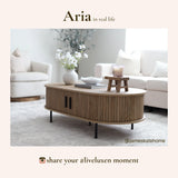 Aria tambour door coffee table, oak - LuxenHome