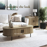 Aria tambour door coffee table, oak - LuxenHome
