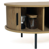 Aria tambour door coffee table, oak - LuxenHome