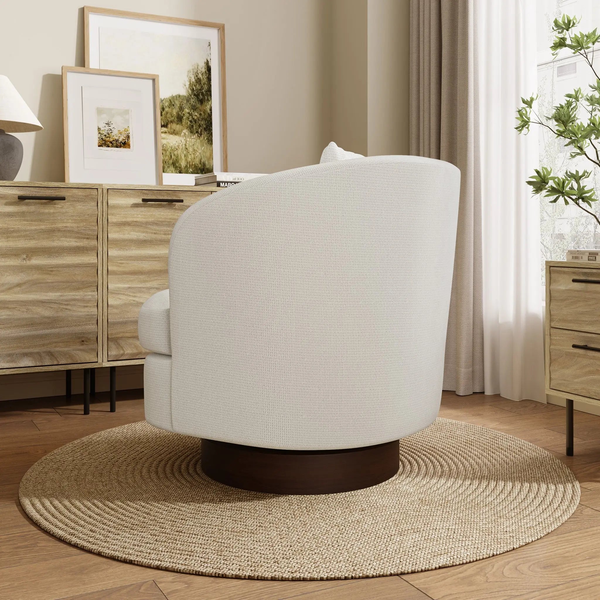 Janice upholstered swivel accent chair - LuxenHome