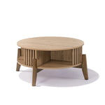 Miko coffee table with solid wood legs and storage - LuxenHome