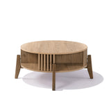 Miko coffee table with solid wood legs and storage - LuxenHome