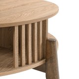Miko coffee table with solid wood legs and storage - LuxenHome