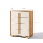 This wooden dresser boasts a stylish mid-century modern design with five spacious drawers, providing an elegant storage solution. Measuring 31.06 in width, 40.94 in height, and 17.32 in depth, its perfect for organizing your space while adding a touch of retro charm.