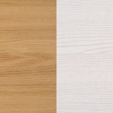 Side-by-side comparison of wooden textures: light brown wood grain on the left and white wood grain on the right, highlighting the elegant wooden finish that would elevate any nightstand design.