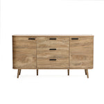 Anya oak finish buffet cabinet with drawers - LuxenHome