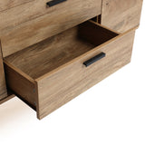 Anya oak finish buffet cabinet with drawers - LuxenHome