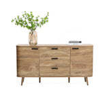 Anya oak finish buffet cabinet with drawers - LuxenHome