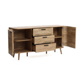 Anya oak finish buffet cabinet with drawers - LuxenHome
