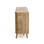 Anya oak finish buffet cabinet with drawers - LuxenHome