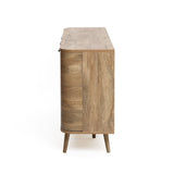 Anya oak finish buffet cabinet with drawers - LuxenHome