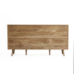 Anya oak finish buffet cabinet with drawers - LuxenHome