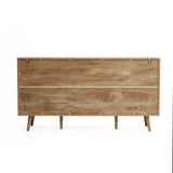 Anya oak finish buffet cabinet with drawers - LuxenHome