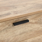 Anya oak finish buffet cabinet with drawers - LuxenHome
