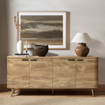 Anya oak finish 4-door sideboard cabinet - LuxenHome