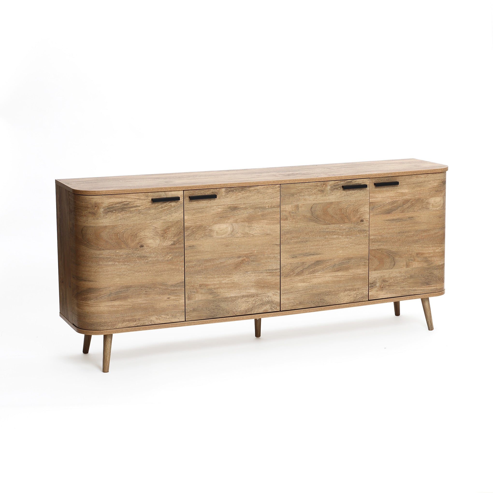 Anya oak finish 4-door sideboard cabinet - LuxenHome