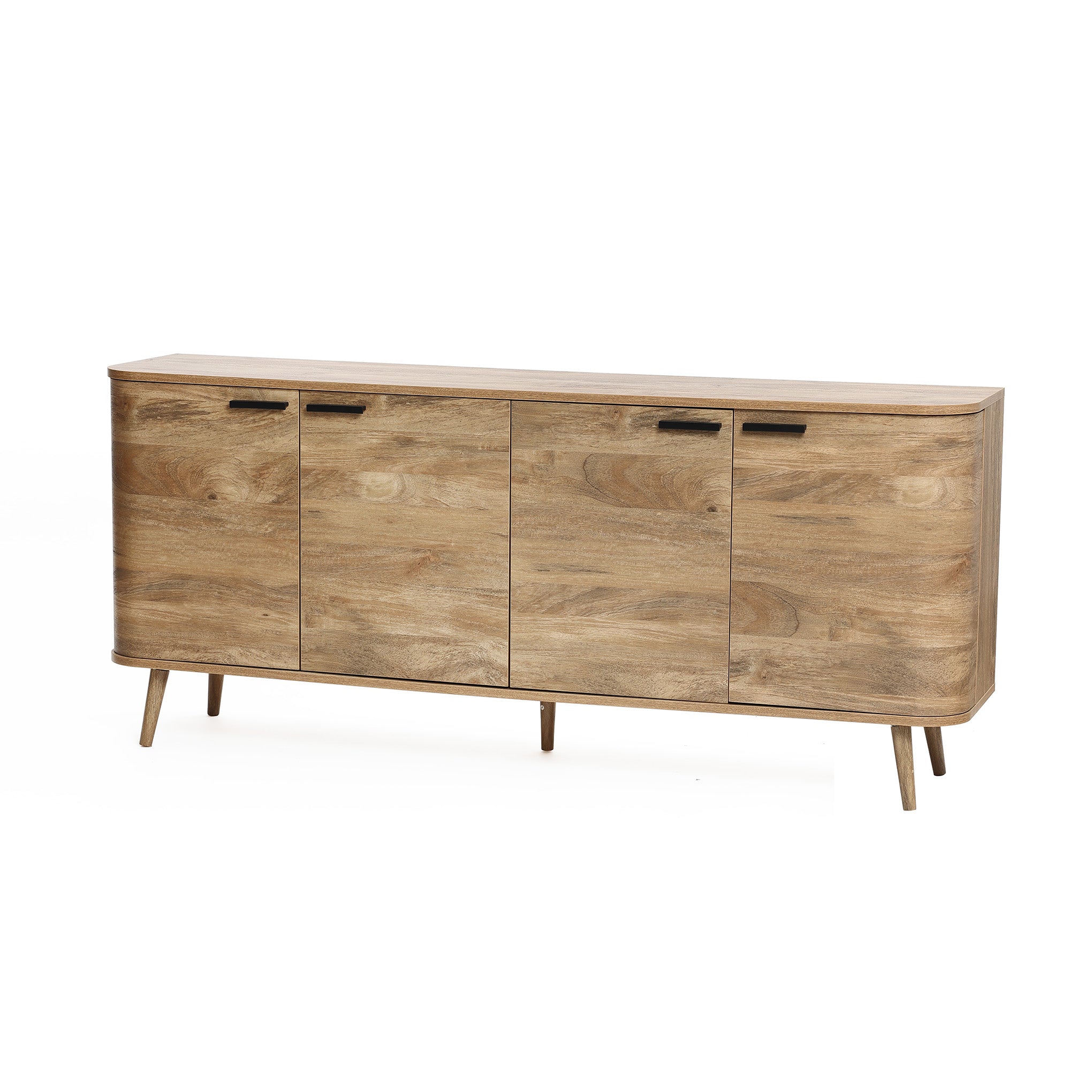 Anya oak finish 4-door sideboard cabinet - LuxenHome