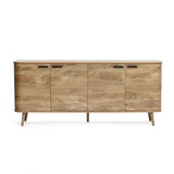 Anya oak finish 4-door sideboard cabinet - LuxenHome