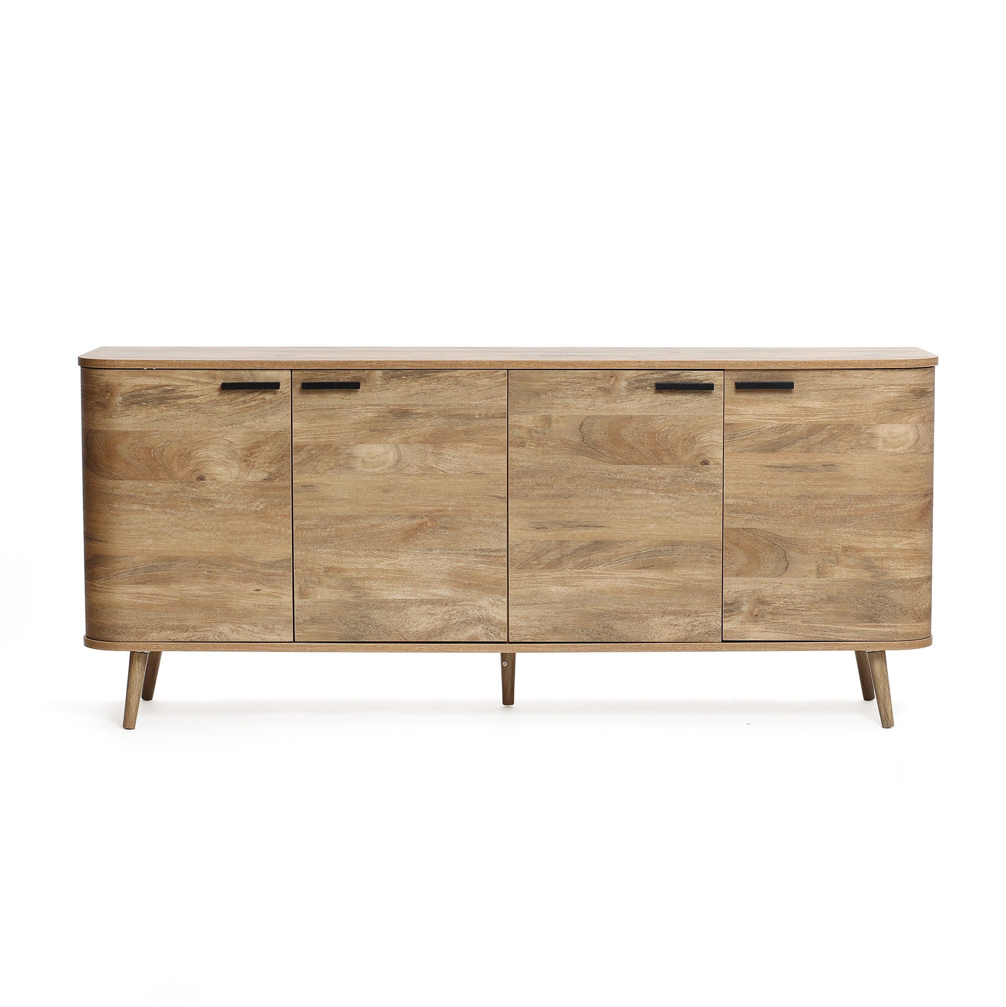 Anya oak finish 4-door sideboard cabinet - LuxenHome