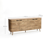 Anya oak finish 4-door sideboard cabinet - LuxenHome