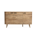 Anya oak finish 3-door buffet cabinet - LuxenHome