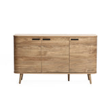 Anya oak finish 3-door buffet cabinet - LuxenHome