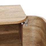 Anya oak finish 3-door buffet cabinet - LuxenHome