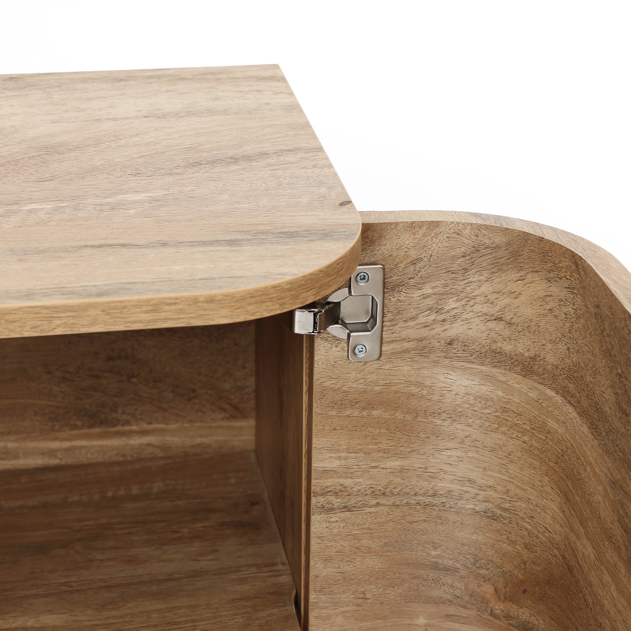 Anya oak finish 3-door buffet cabinet - LuxenHome