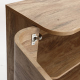Anya oak finish 3-door buffet cabinet - LuxenHome