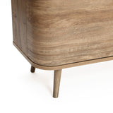 Anya oak finish 3-door buffet cabinet - LuxenHome