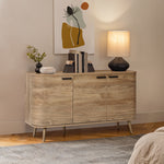 Anya oak finish 3-door buffet cabinet - LuxenHome