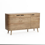 Anya oak finish 3-door buffet cabinet - LuxenHome
