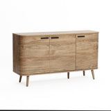 Anya oak finish 3-door buffet cabinet - LuxenHome