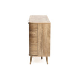 Anya oak finish 3-door buffet cabinet - LuxenHome