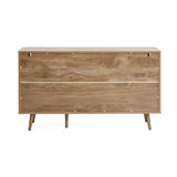 Anya oak finish 3-door buffet cabinet - LuxenHome