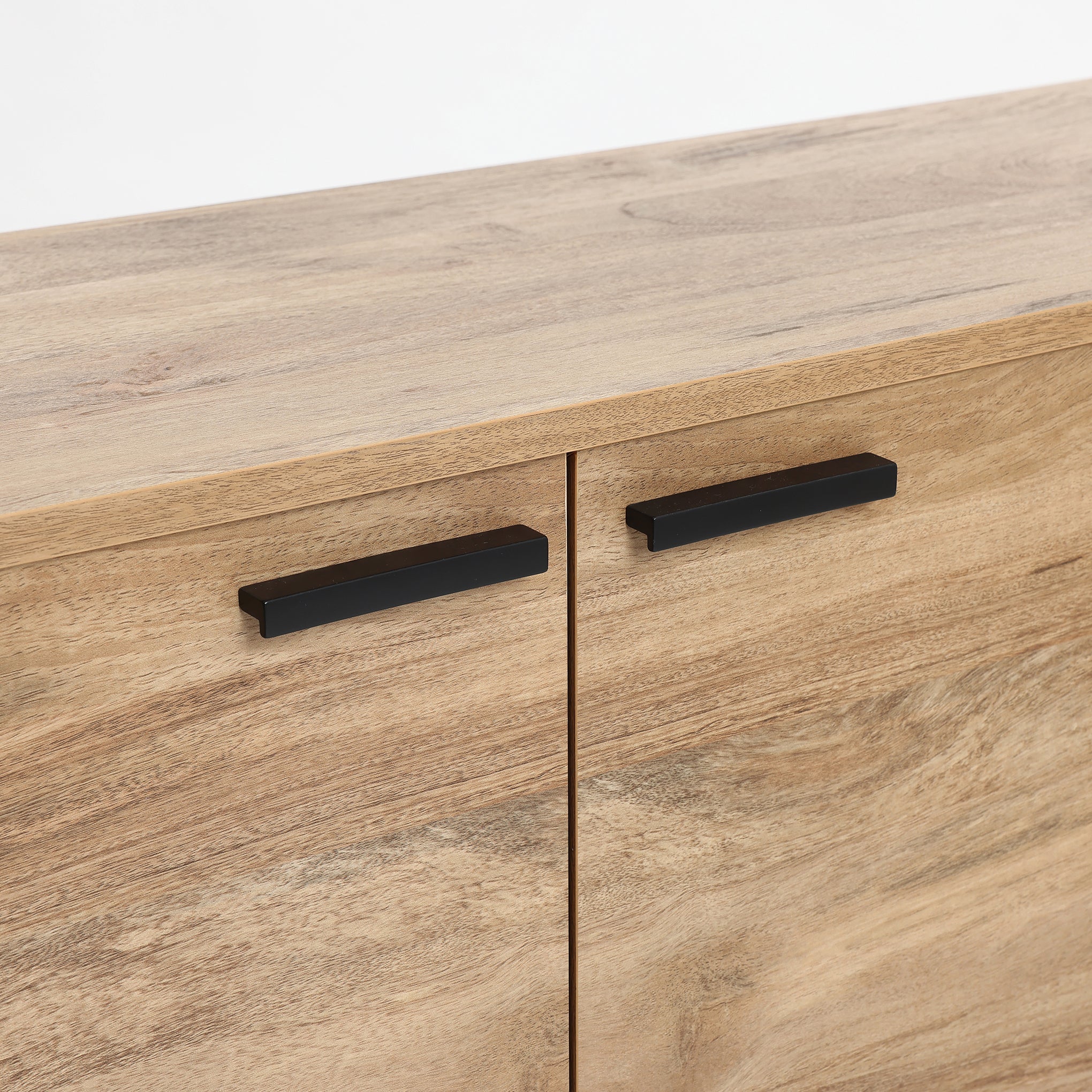 Anya oak finish 3-door buffet cabinet - LuxenHome