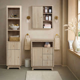 Priya natural finish wave storage cabinet - LuxenHome