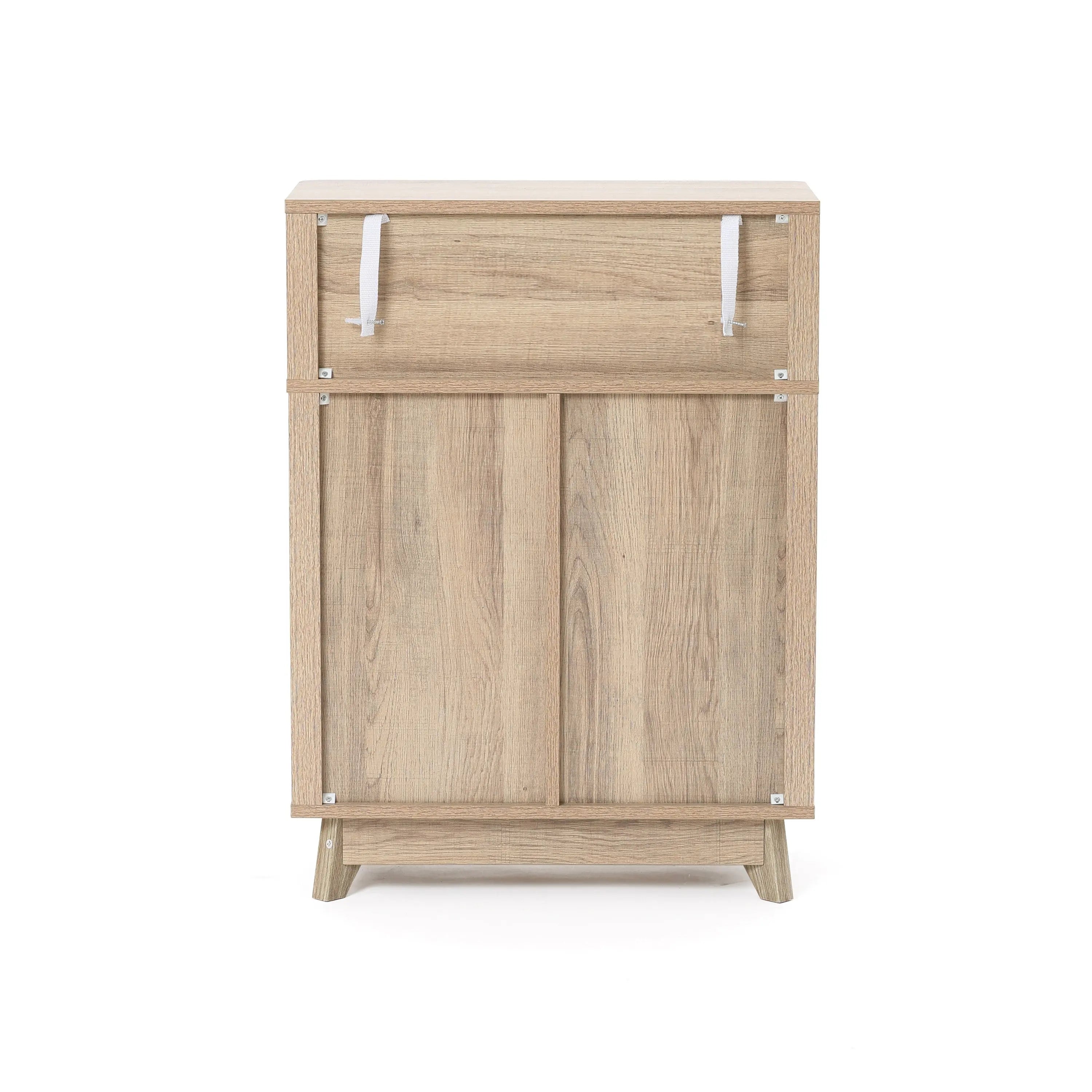 Priya natural finish wave storage cabinet - LuxenHome