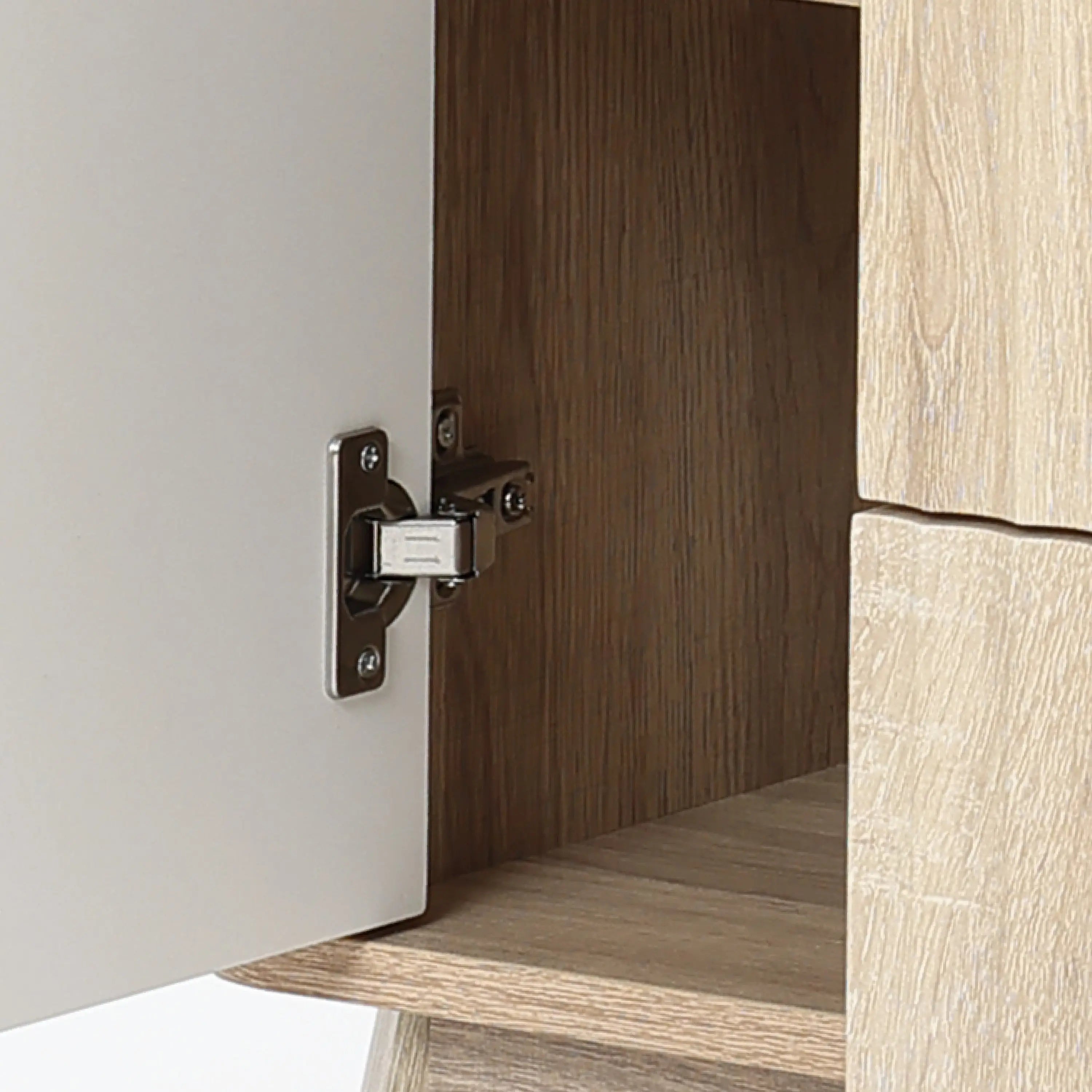 Priya natural finish wave storage cabinet - LuxenHome