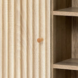 Priya natural finish wave wall cabinet - LuxenHome