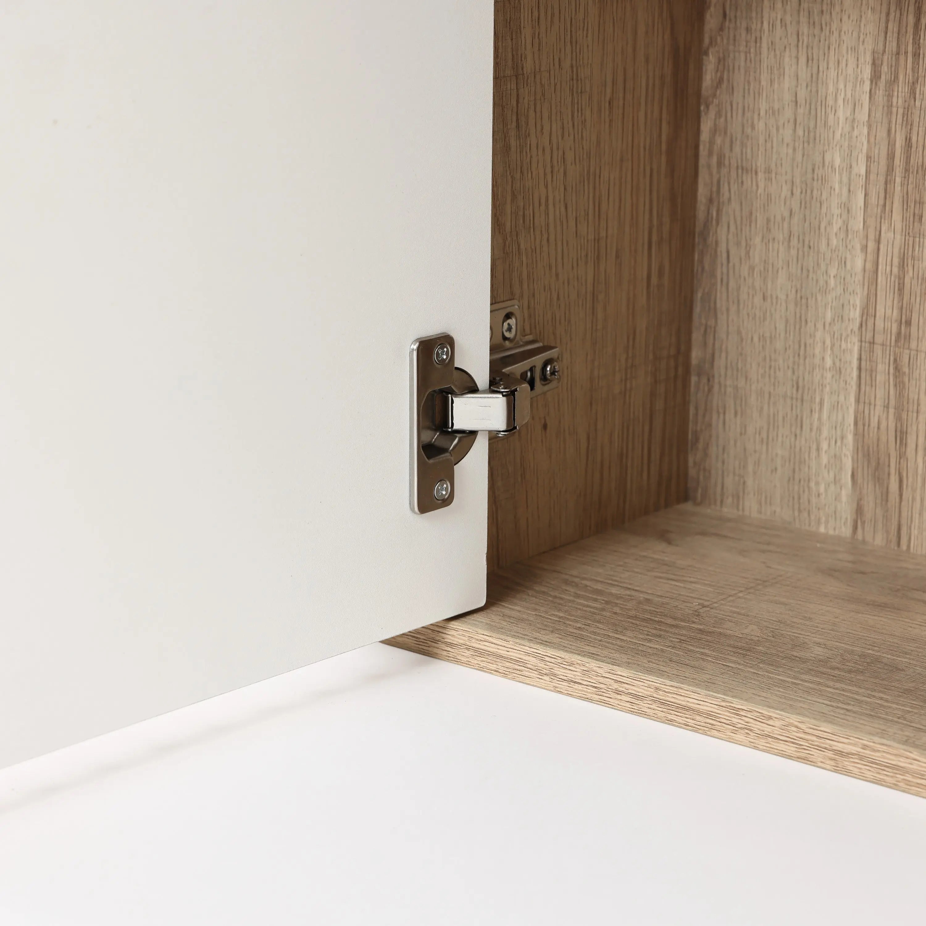 Priya natural finish wave wall cabinet - LuxenHome