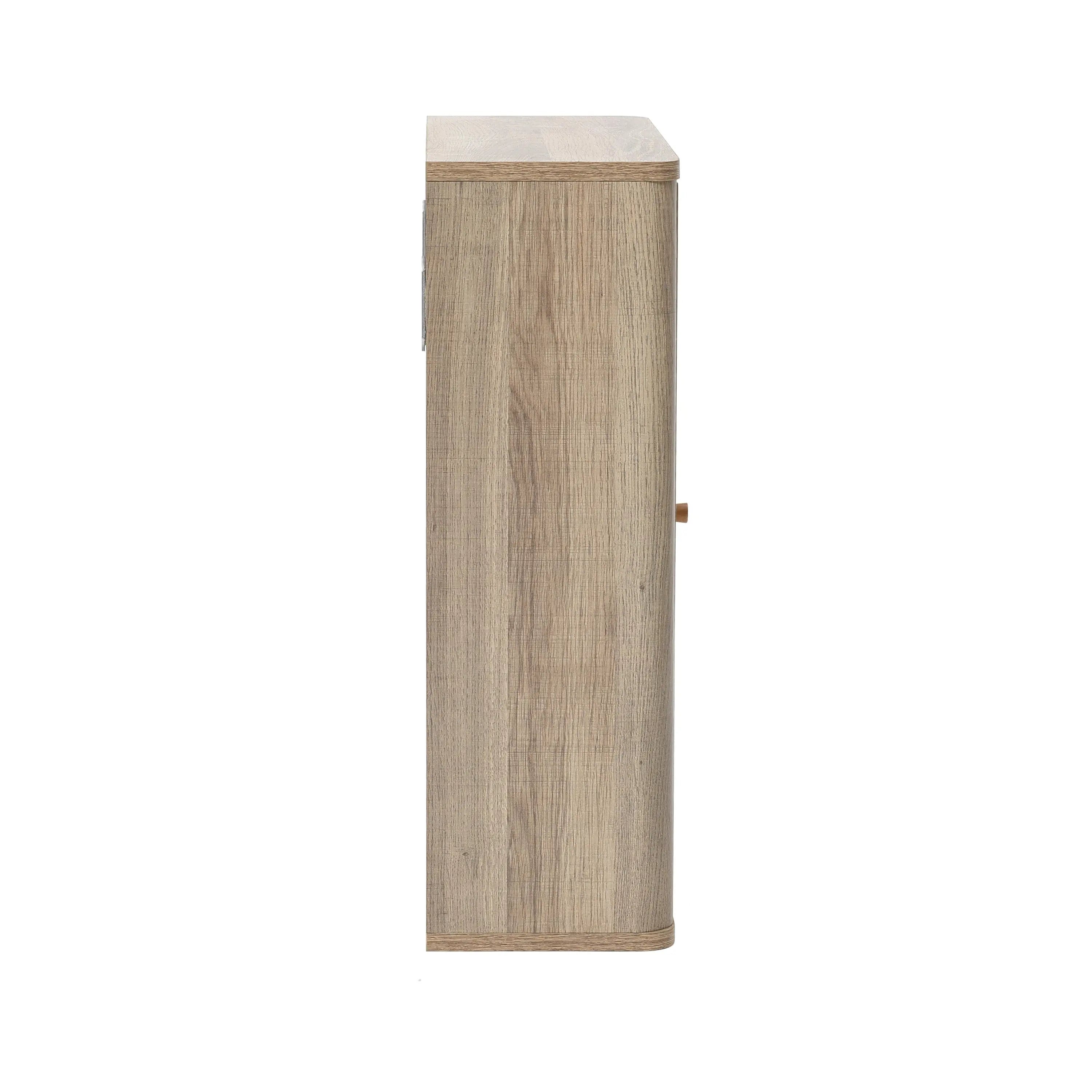 Priya natural finish wave wall cabinet - LuxenHome
