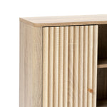 Priya natural finish wave wall cabinet - LuxenHome