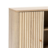 Priya natural finish wave wall cabinet - LuxenHome